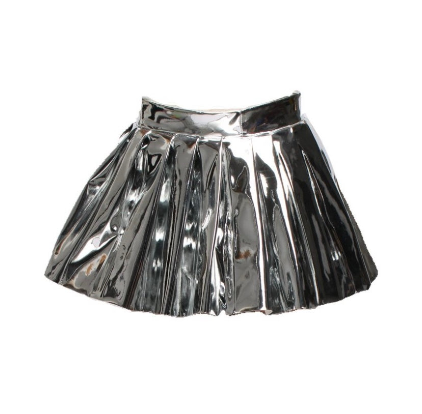 Silver "It girl" mini skirt